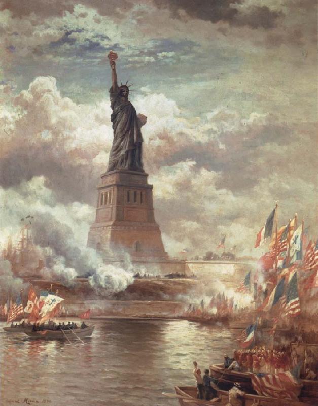 Moran, Edward Statue of Liberty Enlightening the World Sweden oil painting art